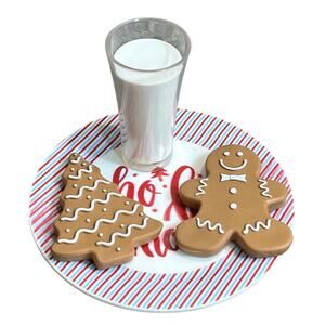 American Girl Christmas Cookies For Santa Milk Plate Ho Ho Gingerbread Man Tree